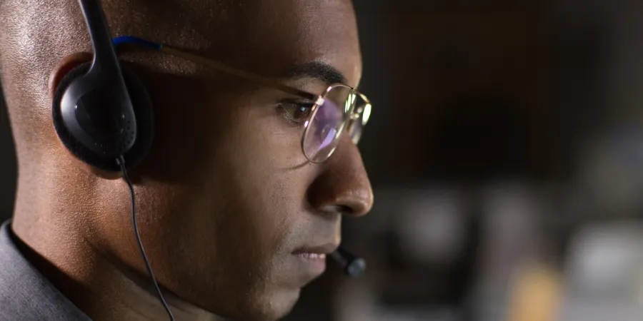 Guy Working Headset